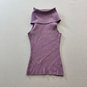 Say What? Ribbed Knit Tank Top - purple